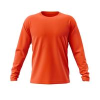Camiseta Deportiva Personalizada OEM de Manga Larga y Cuello Redondo, de Secado Rápido, en Poliéster y Algodón, 6 Colores, Tallas S-3XL