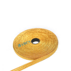 Customized Gold Lace Braid OEM French Gold Mylar Oak Leaf Braid Lace Wholesale Metallic Colored Braid with Checked <b>Pattern</b> - Product Image 2