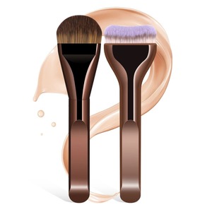 Juego de 6 Brochas de Maquillaje Multifuncionales de Doble Punta Color Café, con Logotipo Personalizado, para Difuminar Líquidos, Polvos, Corrector, Crema y Rubor - Product Image 5