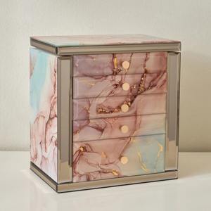 Elegante joyero de diseñador rosa, organizador de almacenamiento de diseñador moderno, Ideal para anillos, collares, pulseras o exhibición de baratijas - Product Image 4