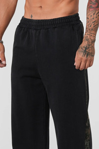 Bajo MOQ venta al por mayor OEM logotipo personalizado Streetwear casual algodón de gran tamaño holgado Jogging pierna ancha apilado lado rayas pantalones de chándal hombres - Product Image 5