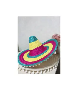 Tissé à la main coloré vert mexicain sombrero chapeau de paille ajouter moustache cigare bandit déguisement pour accessoires de vêtements