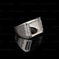 Bestseller 925 Solid Silver Herren ring 10x12mm Krone Rechteck Zirkon Semi Mount Blank Lünette Einstellung Custom Logo Schmuck