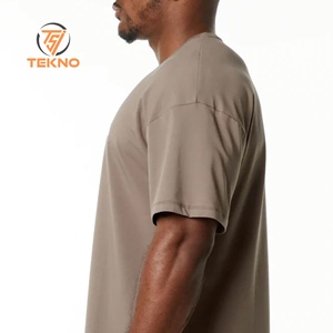 Venta al por mayor de alta calidad de gran tamaño sólido patrón camiseta pesado Jersey para hombres Unisex de talla grande transpirable camiseta en blanco - Product Image 5