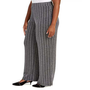 Pantaloni Neri Larghi da Donna Taglie Forti JM Collection, Vita Alta, Gamba Larga, Formali, Taglia XL - Product Image 3