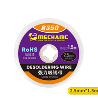 MÉCANICIEN R350 1.0/1.5/2.0/2.5/3.0/3.5/4.0mm largeur 1.5m longueur dessoudage tresse soudure dissolvant pur cuivre soudure mèche fil cordon