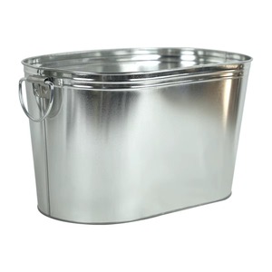 Designer Silver Finish Beverage <b>Bin</b> Wine Bucket Beer Container Perfect for Event Serving and Bar Counter Display - Product Image 2