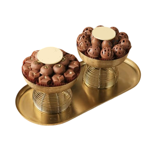 Bol en métal doré de qualité supérieure Desserts Bonbons Bol de service Présentoir à chocolat élégant pour la décoration de mariage et les occasions spéciales - Product Image 5