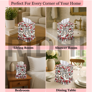 Ridhi Classic Block Print Tulip Pink Ruffle <b>Tissue</b> Box Cover Handmade Eco-Friendly Durable <b>Cotton</b> Fabric Decorative Square - Product Image 5