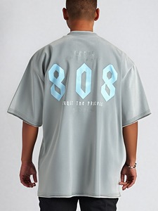 Diseño estampado manga corta hombres 2025 nuevo verano puro algodón suelto blanco nacional <span class=keywords><strong>Ti</strong></span> De Heavy Camiseta de manga corta - Product Image 2