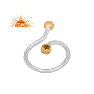 Dernière tendance Bague réglable en argent sterling fin avec citrine naturelle Fabricant de bijoux personnalisés - Product Image 1