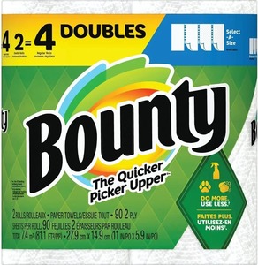 Bounty Select-A-Size Blanc Fluff Pulp Essuie-Tout 10 Triple Rouleaux = 30 Papier Toilette Jetable 3 Plis 10 Count Prix Pas Cher - Product Image 1