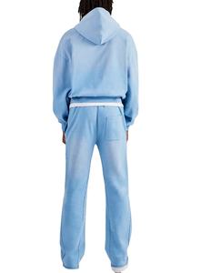 Costume personnalisé pour hommes délavés à l'acide Street Wear Sweats à capuche et survêtements Techniques imprimées Costume lourd avec strass pour l'hiver - Product Image 2