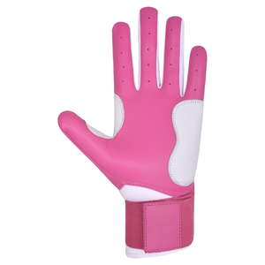 Gants de frappe de baseball professionnels en cuir, ambidextres, respirants, légers, confortables, durables, couleur rose, manchette longue - Product Image 2