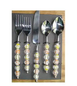 Mới thiết kế sáng tạo hạt xử lý thiết lập dao kéo với kim loại thép không gỉ Flatware Set ở mức giá thấp nhất