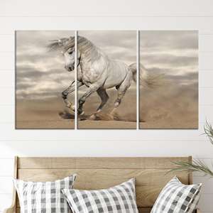 Tableau sur toile imprimé élégant : Décoration murale équestre personnalisée, LOT DE 3 TOILES - Product Image 1