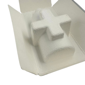 Caja de herramientas de prensa seca de papel personalizado de bagazo de fibra Natural ECO, bandeja de inserción de embalaje interior biodegradable de reciclaje, bandeja de vino blanco barato - Product Image 6