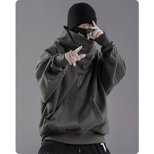 Stile giapponese micidiale assassino nero felpa Techwear moda Vintage con cappuccio Mens dolcevita Pullover - Product Image 4