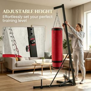 Muay Thai MMA Punching Bag <b>Stand</b> with Filled Sandbag Water-Filled Leather and PVC for Kickboxing Fitness Gym Training Brand New - Product Image 6