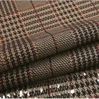 Tissu jersey tricoté 100% polyester 395 GSM à chevrons teint en fil pour vêtements, blazers et costumes