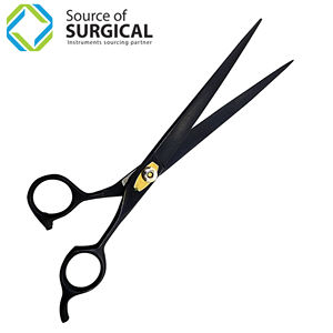 Ciseaux de coiffeur professionnels avec manche en acier inoxydable et lame en caoutchouc enduit ciseaux amincissants de type droit tranchant - Product Image 6