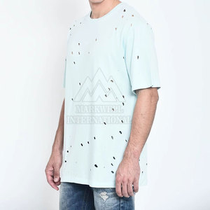 Camiseta Nueva Personalizada 100% Algodón, Corte Holgado, Estampada, Desgastada, para Hombre, Superventas, Transpirable - Product Image 2