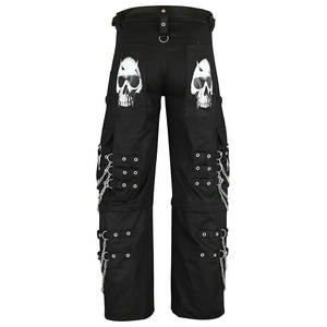 Pantalones Cargo Góticos Punk para Hombre, Negros, Holgados, con Cadenas, Tirantes, Bolsillos con Calaveras, Pantalones al por Mayor 2026 - Product Image 3
