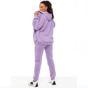 Ropa de gimnasio Chándal Fabricante Mujeres Pantalones de dos piezas Conjunto bajo demanda Diseño Heavy Fleece Oversized Zip Hoodie Mujeres Chándales - Product Image 4