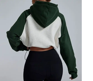 OEM Recién llegado Logotipo de impresión personalizada Talla grande Última Casual de alta calidad de manga larga Crop Mujeres Sudaderas con capucha cortas - Product Image 3