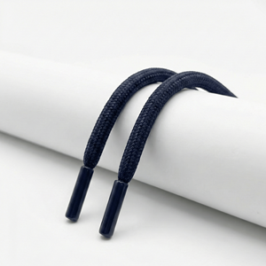 Custom Logo Braided Coated 100% Polyester 3 Strand Twisted Eco-Friendly <b>Drawstring</b> Cords Aglets Shoes Bags Hats Garments Home - Product Image 3