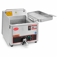 Friteuse électrique de table professionnelle en acier inoxydable, à cuve simple ou double, pour snack-bars et restaurants de restauration rapide