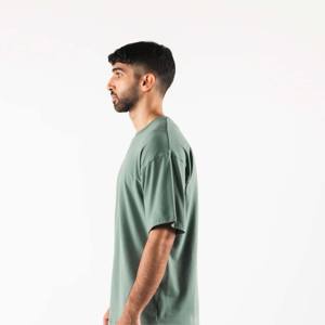 Camiseta de gimnasio de gran tamaño de 100% algodón para hombre, ropa de calle personalizada en blanco, tela de Jersey antiarrugas de 220gsm, opción de talla grande - Product Image 4