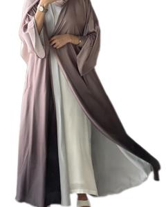 Vente en gros Abaya de luxe en satin pour femmes petite vêtements islamiques manches à volants inspiré de la soie traditionnelle musulmane de Turquie - Product Image 2