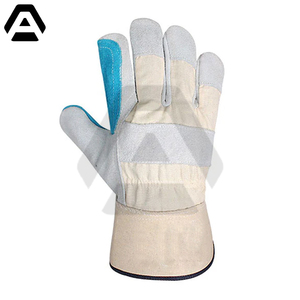 ถุงมือหนังแยกที่มีหลังผ้าฝ้ายสำหรับระบายอากาศได้ดีสวมถุงมือทำงานโดยอุตสาหกรรมที่น่าตื่นตาตื่นใจ - Product Image 3