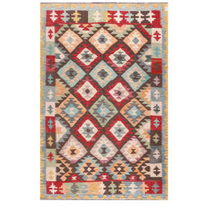 Alfombra Kilim de Maimana, Afganistán, 284 x 187 cm, Alfombras y Juegos de Alfombras - Product Image 1