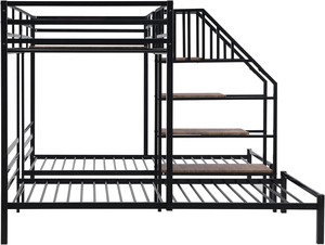 Modern <b>Metal</b> <b>Frame</b> Indoor Bunk Bed Home Furniture Suitable for Household and Apartment Triple Bunk Bed for Adult Simple Design - Product Image 5