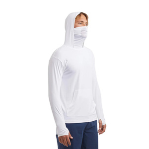 Sudadera con capucha de pesca de manga larga de nuevo diseño, camisa antibacteriana antiUV para exteriores, transpirable, impermeable, con capucha en blanco - Product Image 2