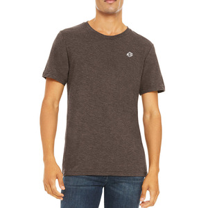 T-shirt à manches courtes en coton marron pour homme, col rond, uni, coupe confortable, pour l'approvisionnement mondial et le commerce de gros - Product Image 1