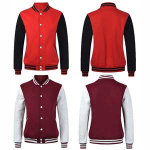 Chaqueta universitaria de manga larga transpirable OEM de invierno de alta calidad personalizada de talla grande con botones y letras de moda al por mayor - Product Image 1