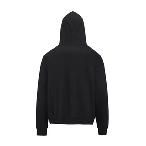 Sweat à capuche uni d'hiver avec fermeture éclair, 340 g/m², épaules tombantes, épais, unisexe, polyester/coton, style urbain vintage, coupe classique, respirant - Product Image 4