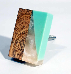 Bouton de meuble ovale en bois et résine fait main de qualité supérieure, style tendance, bouton de porte de cuisine, chambre à coucher, poli - Product Image 4