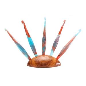 ตะขอโครเชต์ทำด้วยมือทำจากเรซิ่นที่น่าสนใจตะขอโครเชต์สุดหรูสำหรับชุดถักเครื่องมือเย็บปักถักร้อยกรรไกรตัดเย็บ - Product Image 2