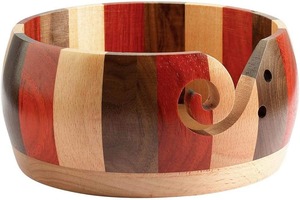 Premium Mangowood Yarn Holder Handmade Fashion Portable Smooth Wooden <b>Bowl</b> for <b>Knitting</b> Crochet Durable Sewing Accessory - Product Image 2