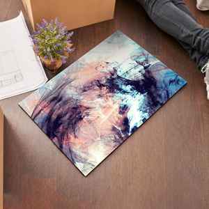 Tapis imprimé abstrait, noir, contemporain, moderne, cadeau pour elle, tapis gobelin - Product Image 5