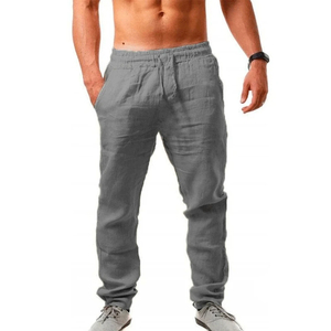 Pantalones de chándal rectos de cintura alta estilo casual para hombre - Product Image 3