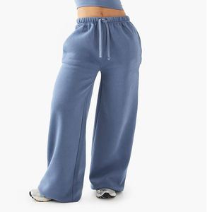 Pantalones Deportivos Acampanados de Algodón 100% Orgánico para Mujer, Hechos a Medida, Pierna Recta Ancha, Estilo Hip Hop, Cintura Elástica para Invierno - Product Image 2