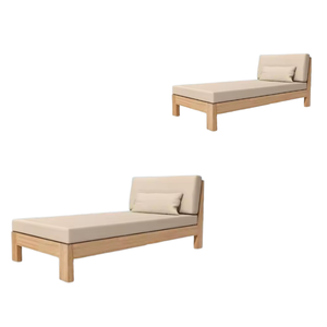 เก้าอี้อาบแดดไม้สักสีทึบที่ทันสมัยราคาดีที่สุดสำหรับโรงแรมและวิลล่าใช้แบบจำลองสีธรรมชาติ - Product Image 3