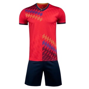 Conjunto de Camiseta de Fútbol Roja de Manga Corta para Hombre, Uniforme de Fútbol Morado para Adultos, Camiseta de Fútbol Blanca para Niños, Personalizable - Product Image 3