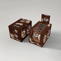 Boîtes de présentation de comptoir en carton biodégradable personnalisées logo imprimé pour l'emballage de barre de protéine de lactosérum chocolat collation UV pour les aliments
