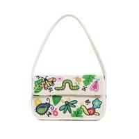 Sac à main en forme de fraise avec broderie de perles pour femmes, sac à main décoratif brodé de perles pour les festivals et les événements